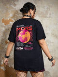 Slogan Graphic Drop Shoulder Tee