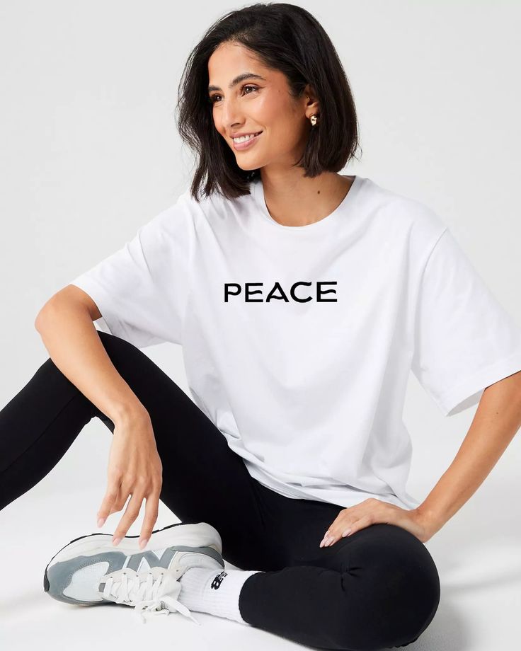 Oversize Printed Peace T-shirt for women