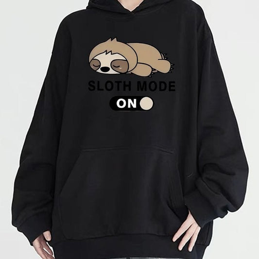 Sloth mode on oversized hoodie