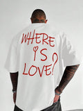 Simple Print Round Neck Short Sleeve T-Shirt