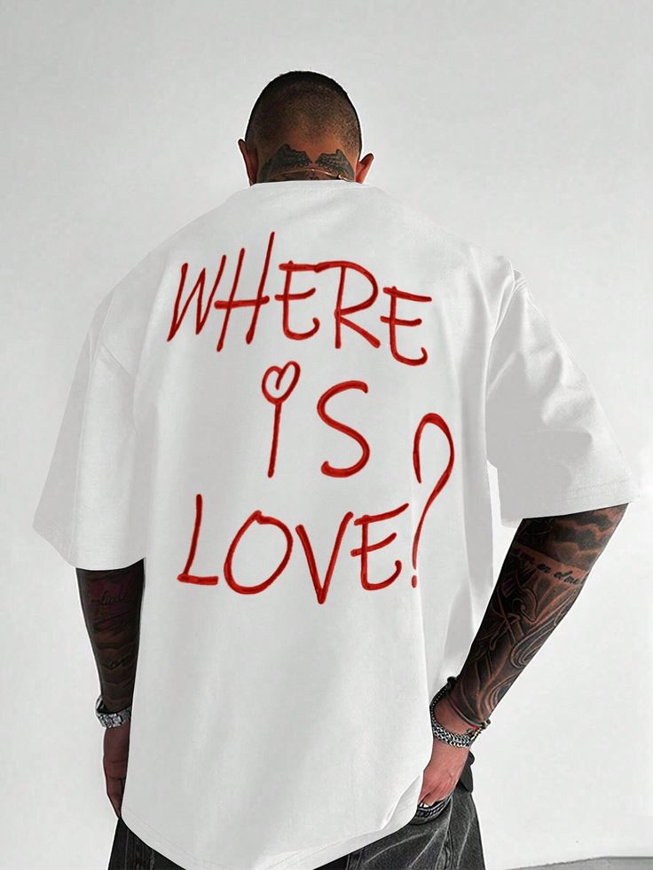 Simple Print Round Neck Short Sleeve T-Shirt