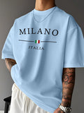 T-shirt casual da uomo estiva a maniche corte con scollo rotondo e stampa a lettere