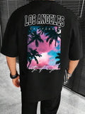 Men Tropical & Letter Graphic Tee