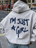 Letter Print Hoodie, Drawstring Casual Hooded Sweatshirt For Winter & Fall, Women's Clothing