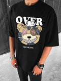 Men Cartoon & Letter Graphic Tee