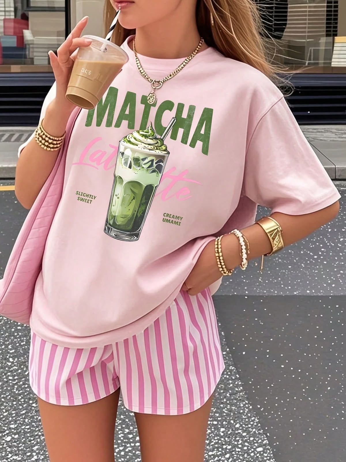 Matcha Women Tshirt Oversized