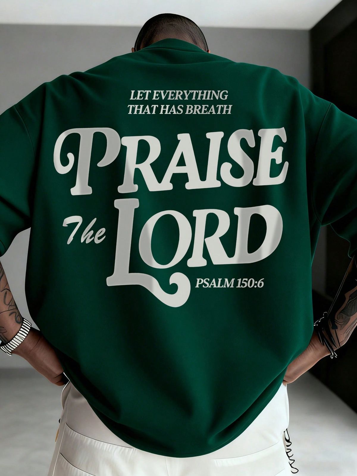 Zrgoth Veelzijdig Minimalistisch Heren T-shirt met Korte Mouwen en Print | Thema Bijbelpsalm