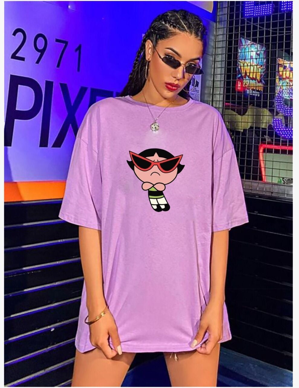 Cartoon women oversized cotton tshirt