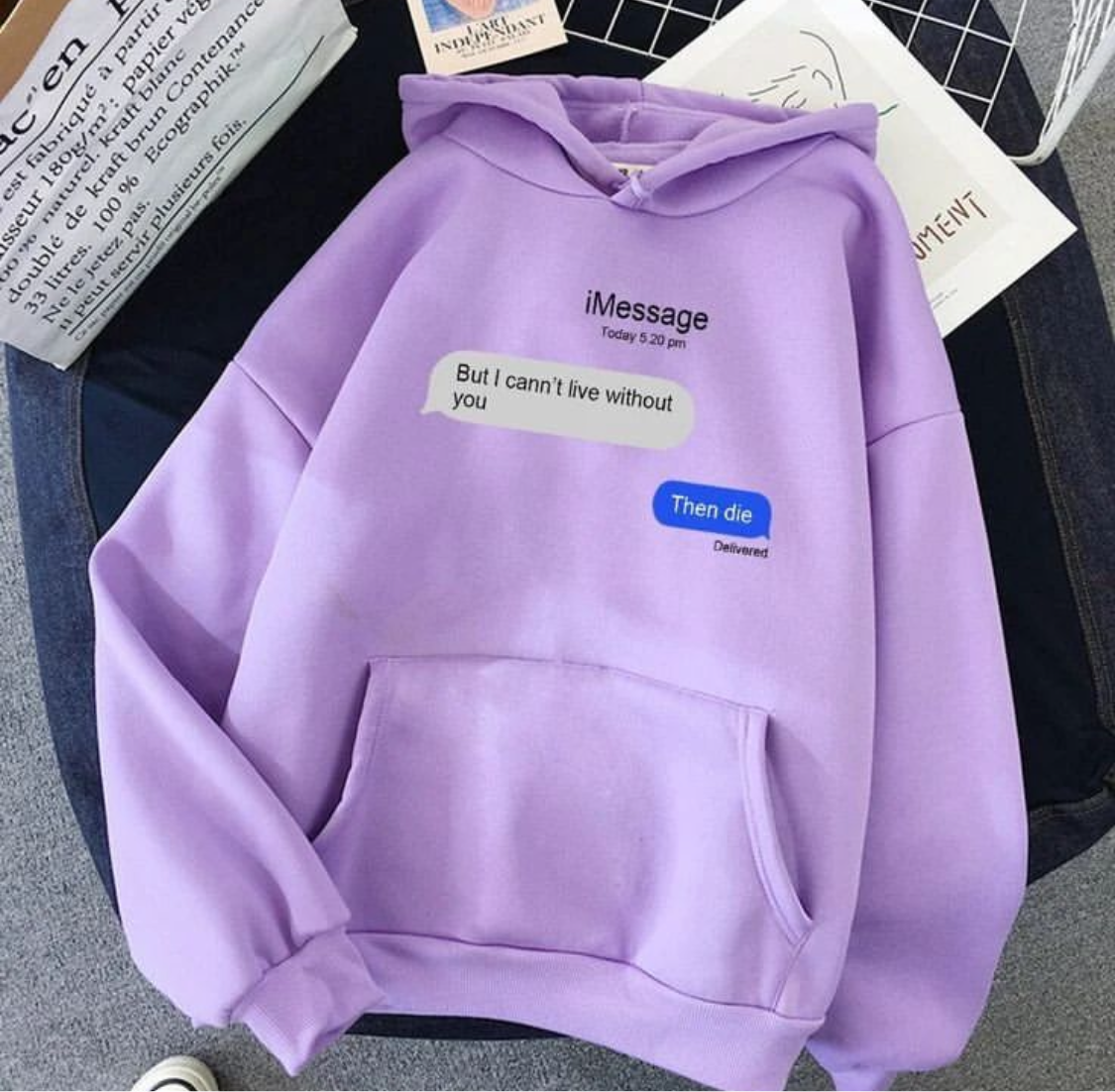 iMessage hoodie oversized