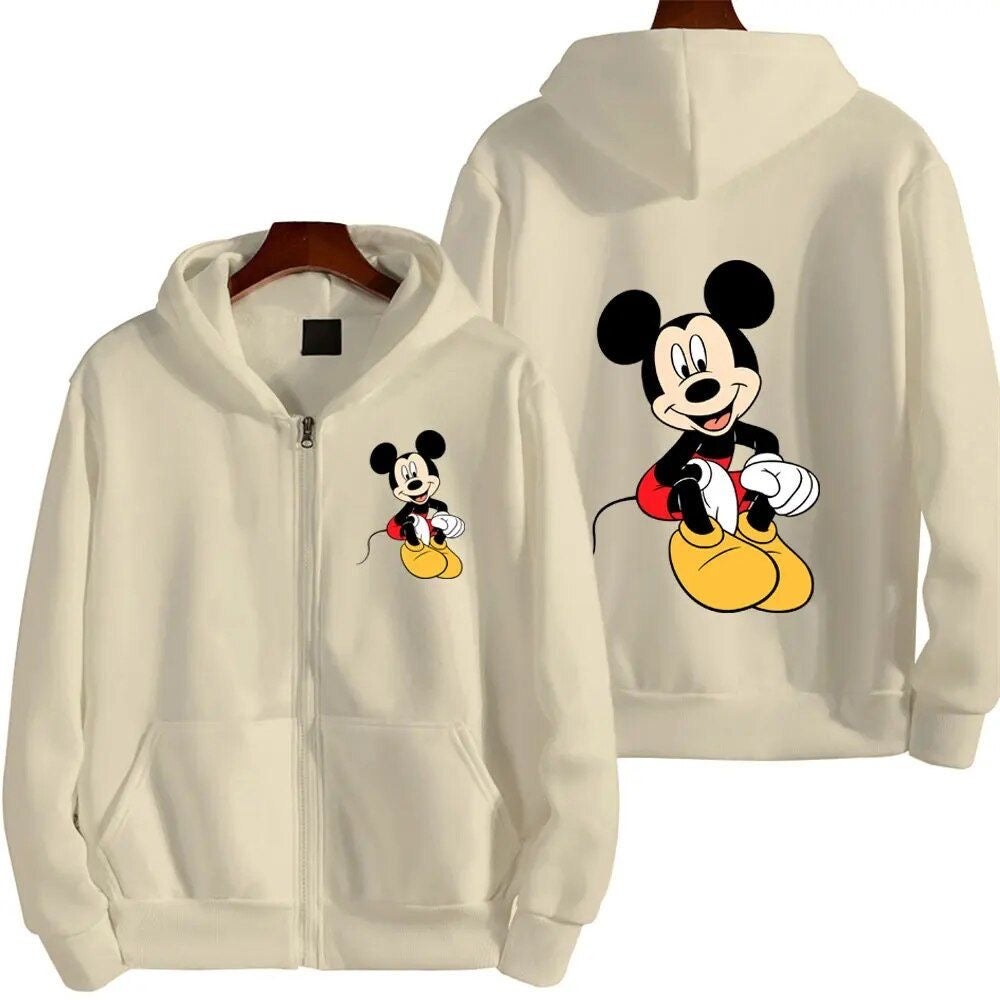 Mickey mouse zip-up hoodie oversized