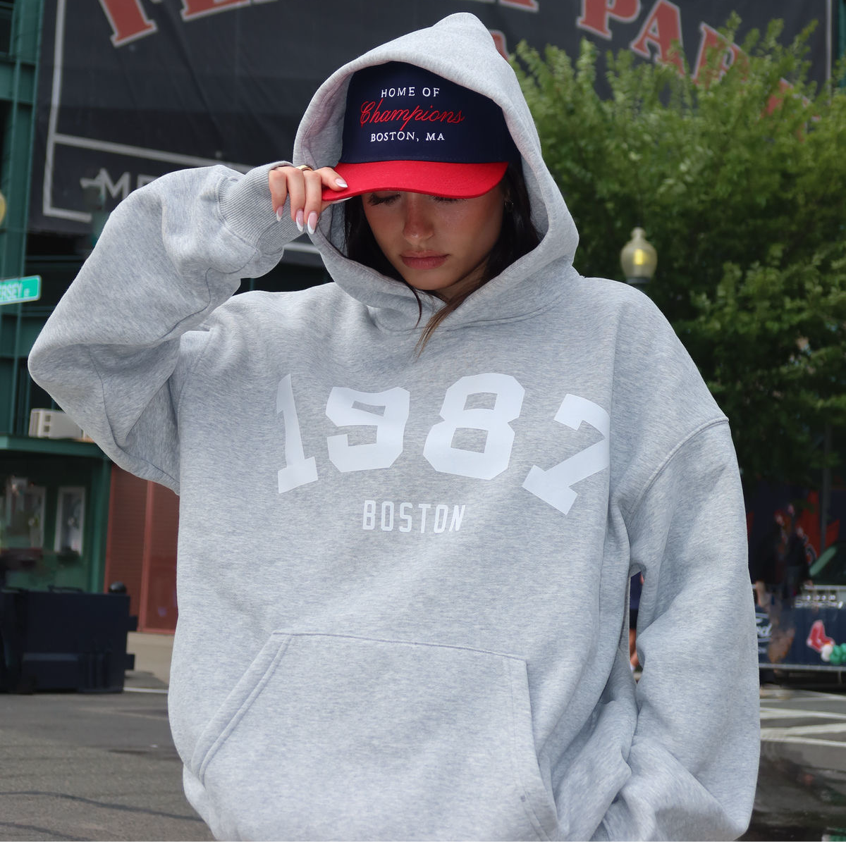 Boston hoodie oversized