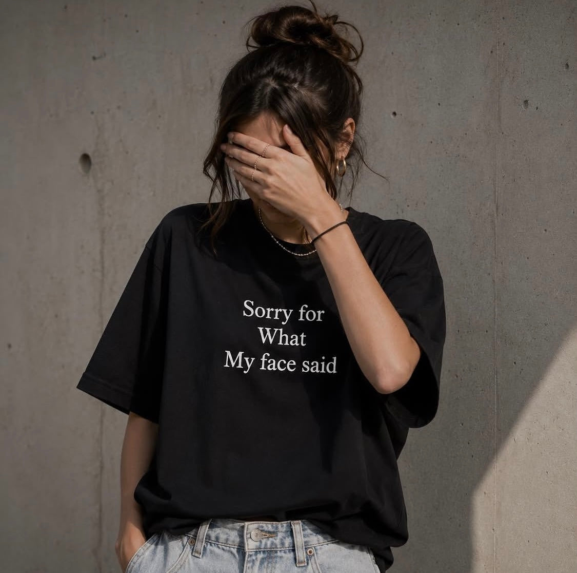 Sorry for what my face said Women Oversized T-shirt