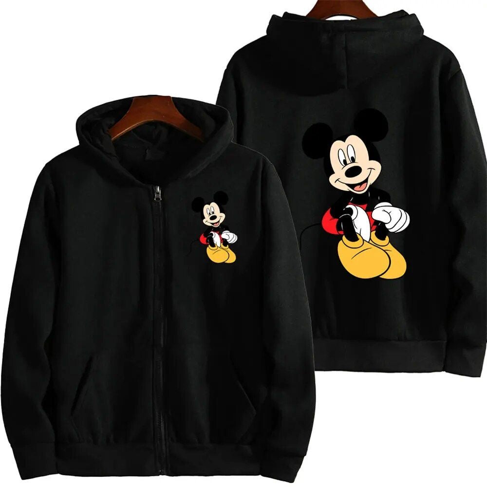 Mickey mouse zip-up hoodie oversized