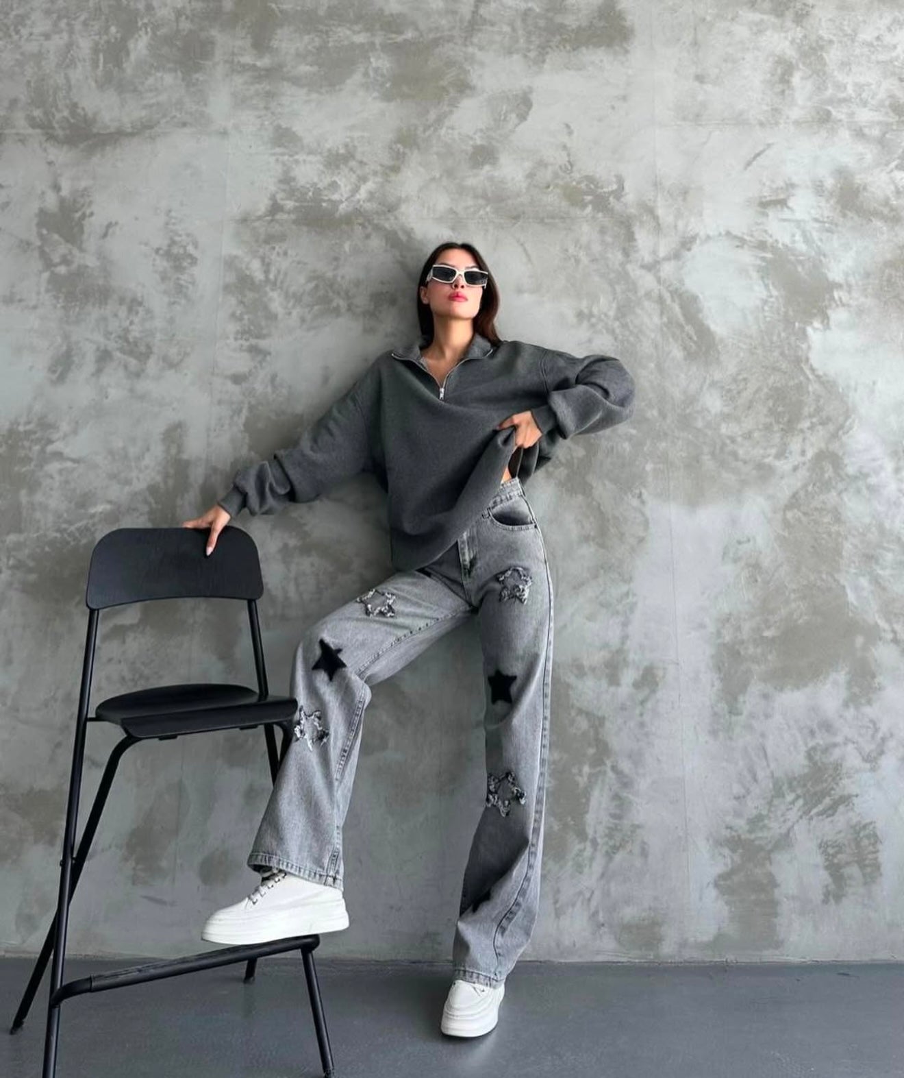 Basic Sweatshirt half zip up / Fleeced /Hoodies Liban / available in 3 colors