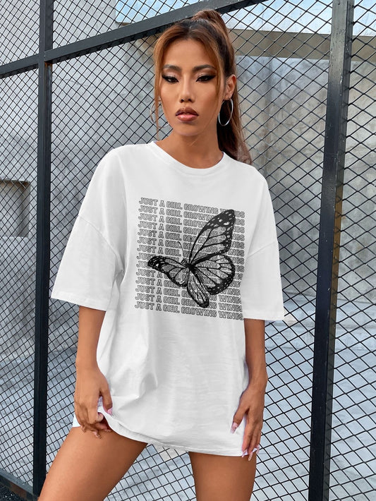 Butterfly women oversized tshirt