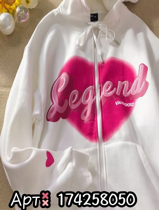 Legend zip-up hoodie oversized