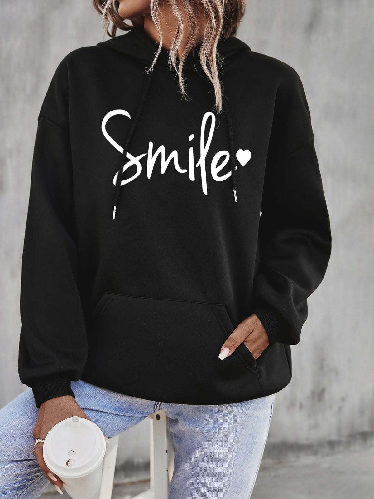 Smile hoodie oversized