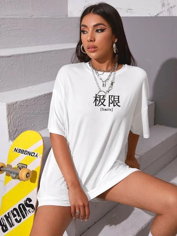 Chinese Women Oversized Tshirt