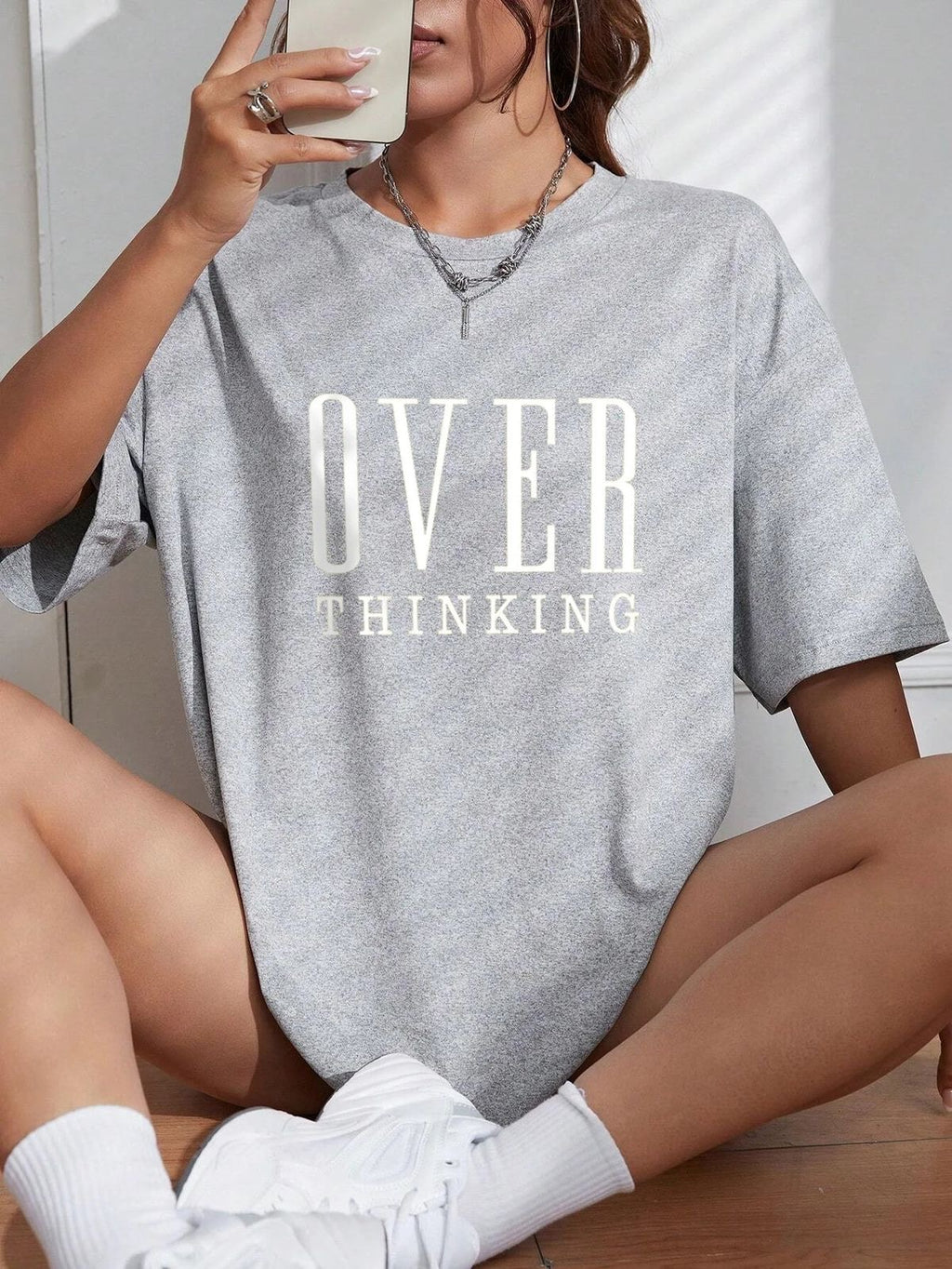 Overthinking Women Oversized Tshirt