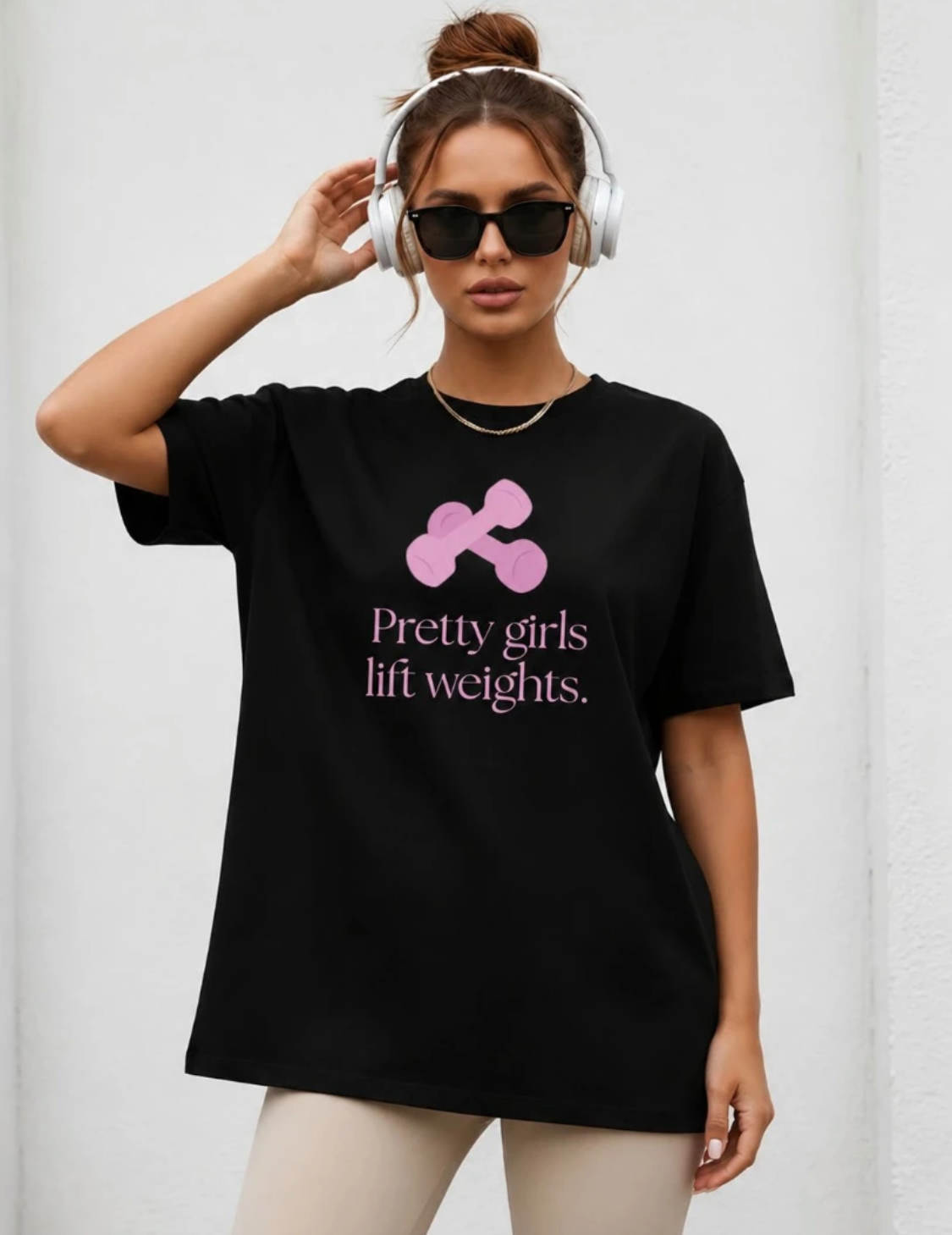 Pretty girls lift weights Women Oversized T-shirt