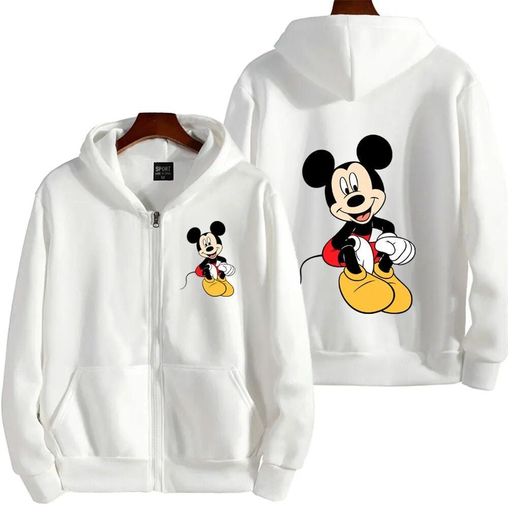 Mickey mouse zip-up hoodie oversized