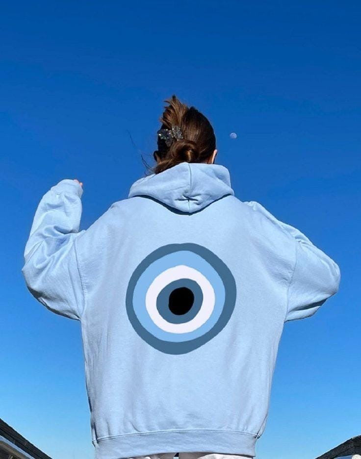 Evil eye hoodie oversized