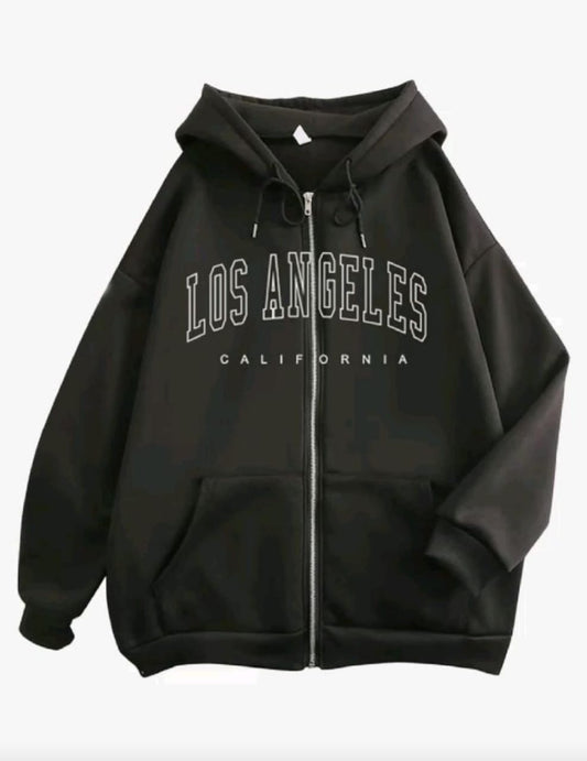 Los Angeles zip-up hoodie oversized