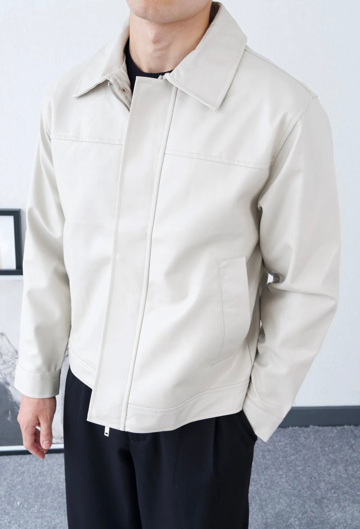 Premium Leather Jacket – White