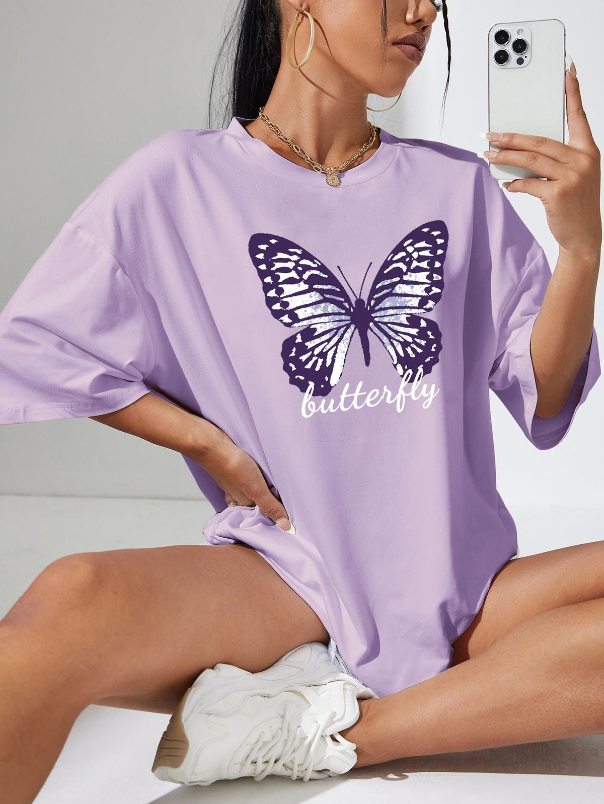 Butterfly Women Oversized Tshirt