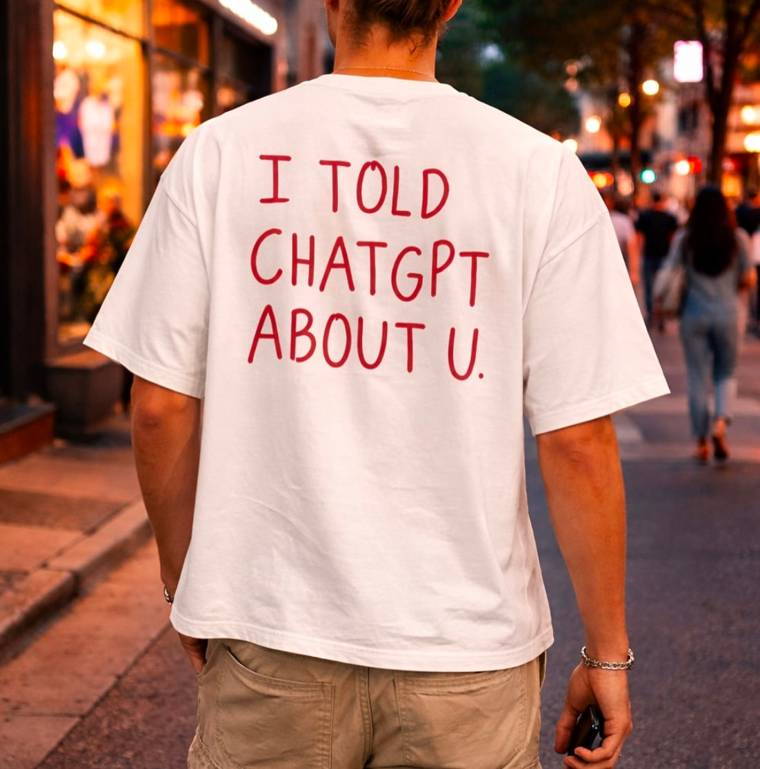 I told chatgpt about u Men Tshirt Oversized
