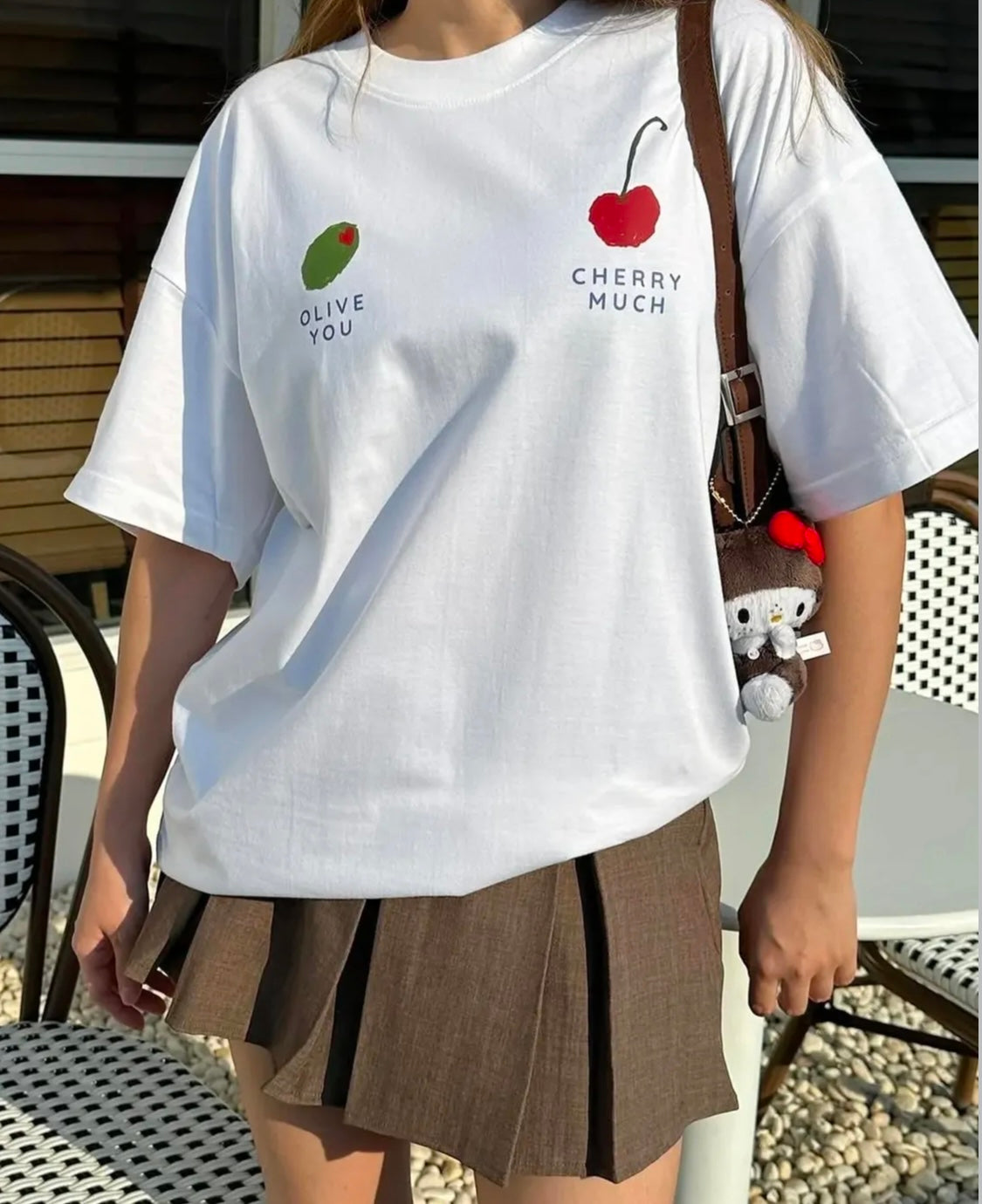 Cherry Much 🍒 Olive You 🫒 Women Oversized Tshirt