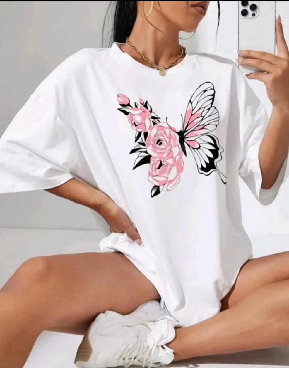 Butterfly women oversized tshirt