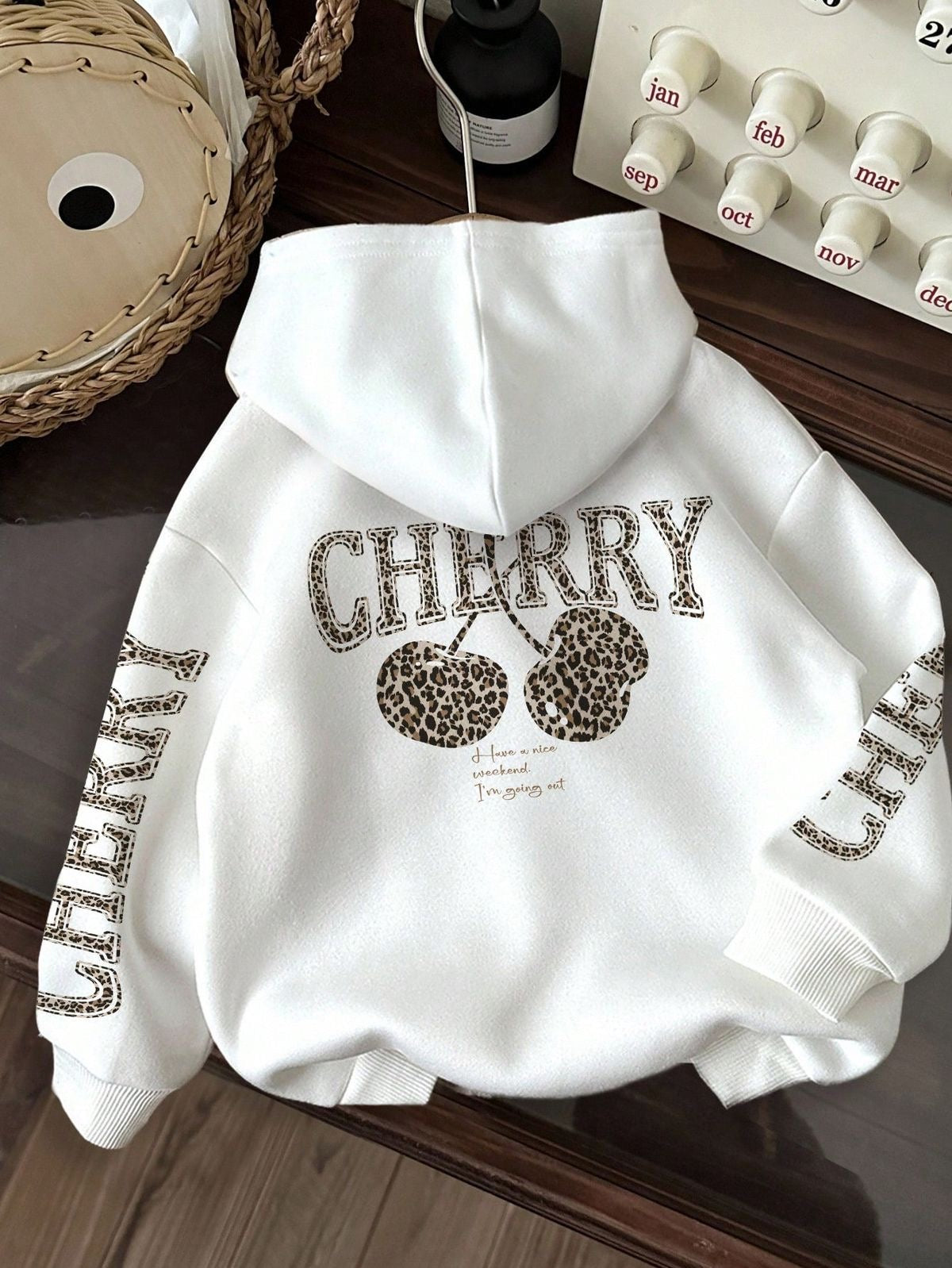 Leopard and cherry women hoodie
