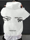 Manfinity EMRG Men's Loose Fit Hoodie With Slogan Graphic Design And Drawstring