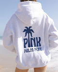 Pink Palm Puff Hoodie Oversized