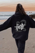 Hustle Snake Black Graphic Hoodie Oversized