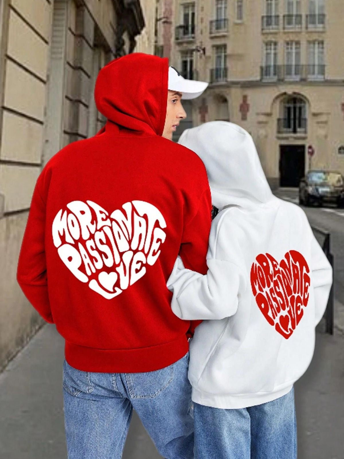 More Passionate Love Letter Graphic Hoodie, Couple Hoodies