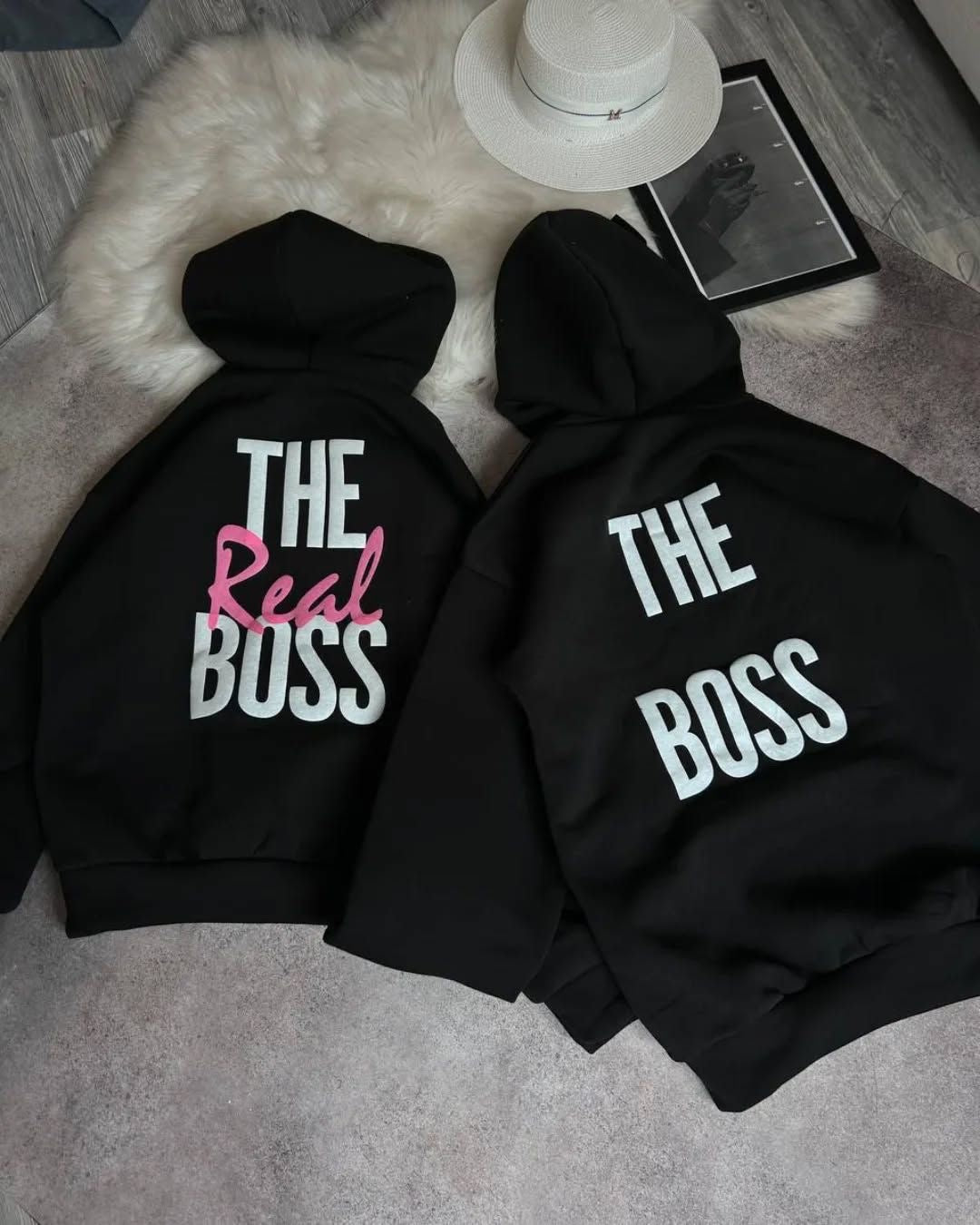Matching Couple Hoodies, The Boss And The Real Boss