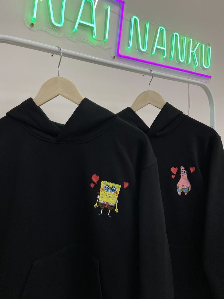 Couple Cartoon Sponge Bob And Patrick, Matching Hoodies