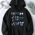 Women’s casual hoodie with bow graphic print