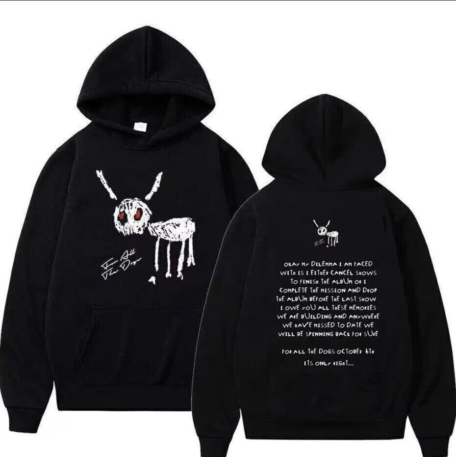 For all the dogs drake hoodie, double sides