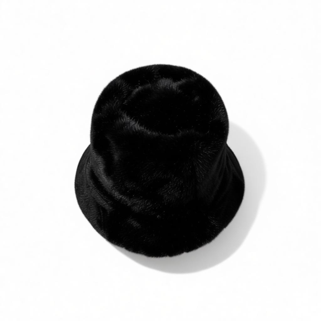 Luxury Faux Fur Bucket Hat – Winter Warm Plush Fashion Cap for Women