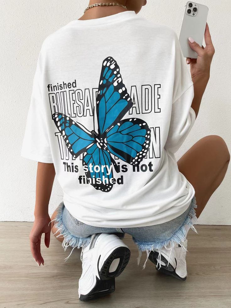 Butterfly women's oversized tshirts