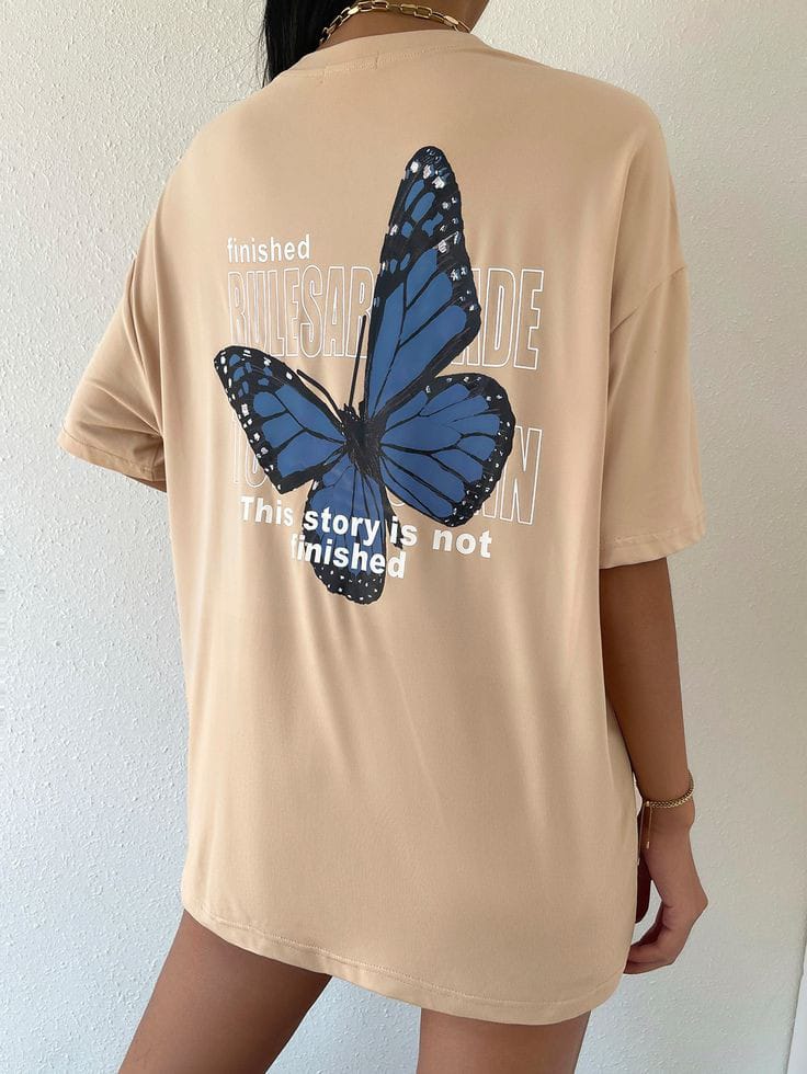 Butterfly women's oversized tshirts