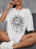 Sun and moon women's oversized tshirt