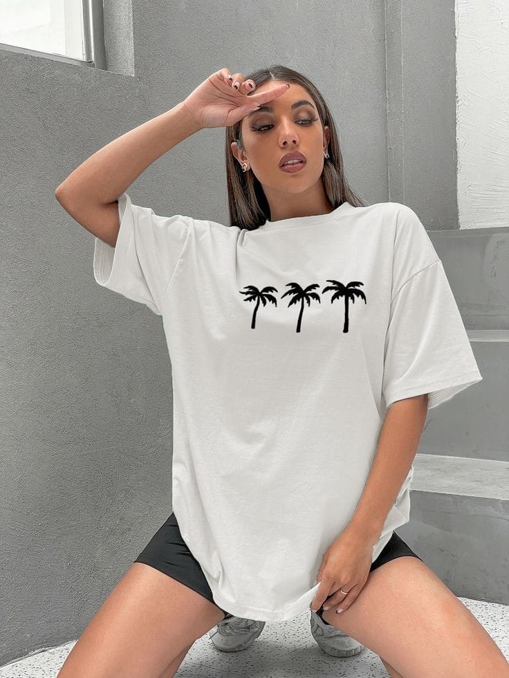 Coconut tree women's oversized tshirt