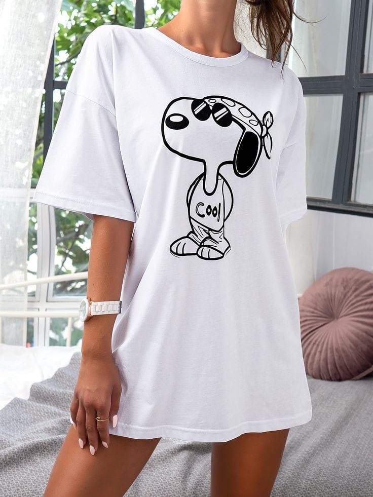 Cool snoopy women's oversized tshirt