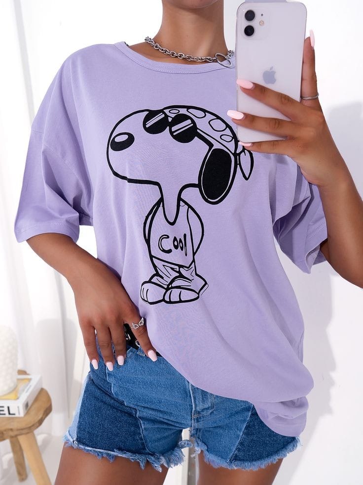 Cool snoopy women's oversized tshirt