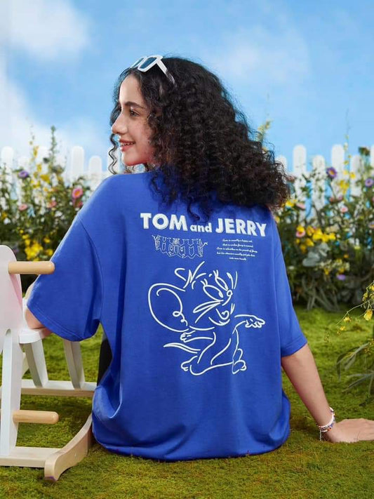 Tom and jerry women's oversized tshirt