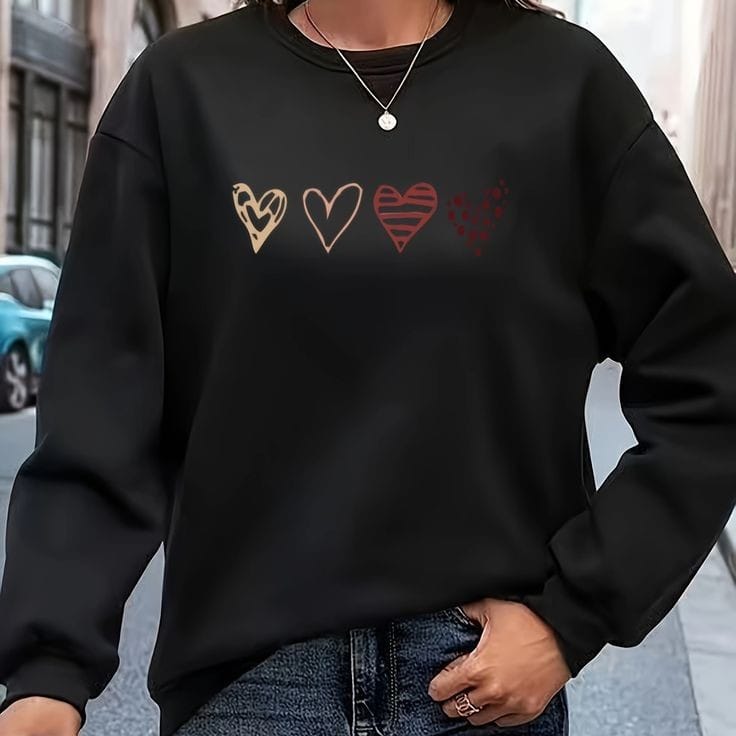 Heart women's sweatshirt oversized